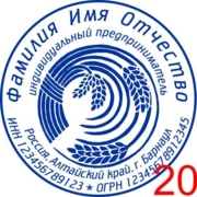 Макет для изготовления печати ИП №20